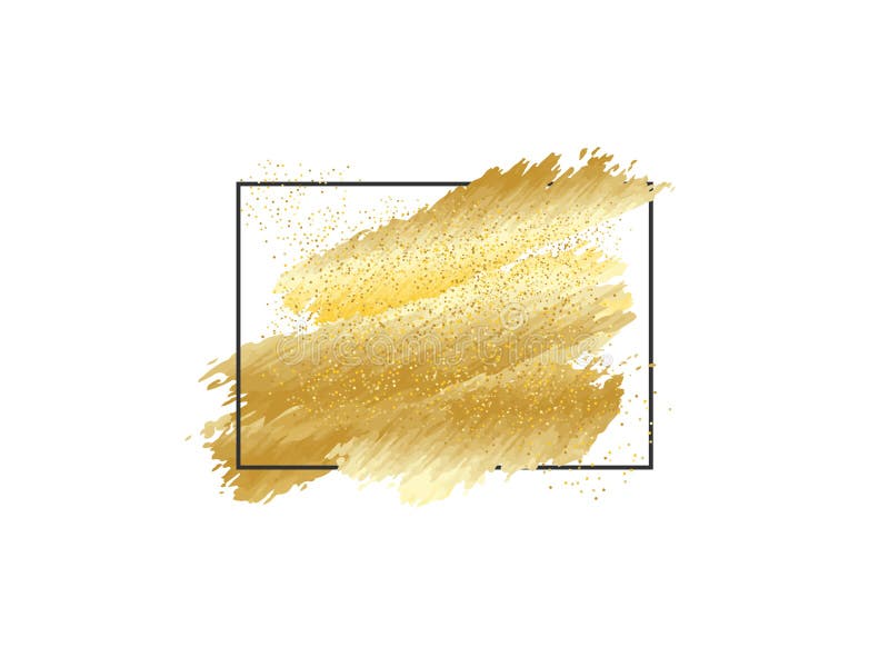 Golden paint brush stroke on transparent background on Craiyon