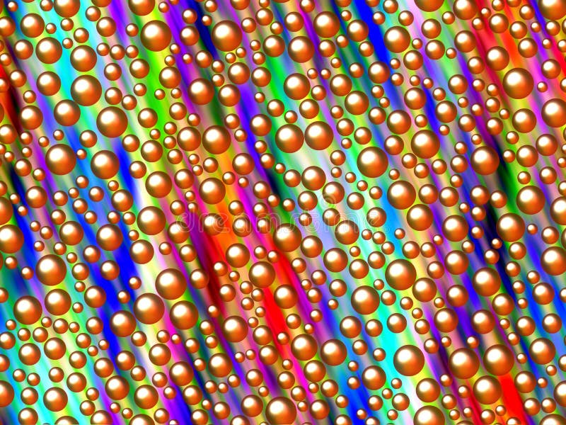 Golden bubbles on colorful background