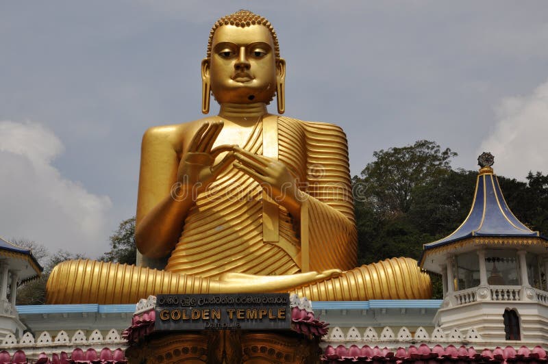 Golden Buddha statue in Golden Temple, Dambulla, Sri Lanka