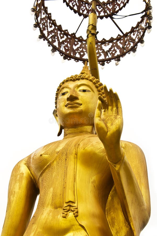 Golden buddha statue isolated