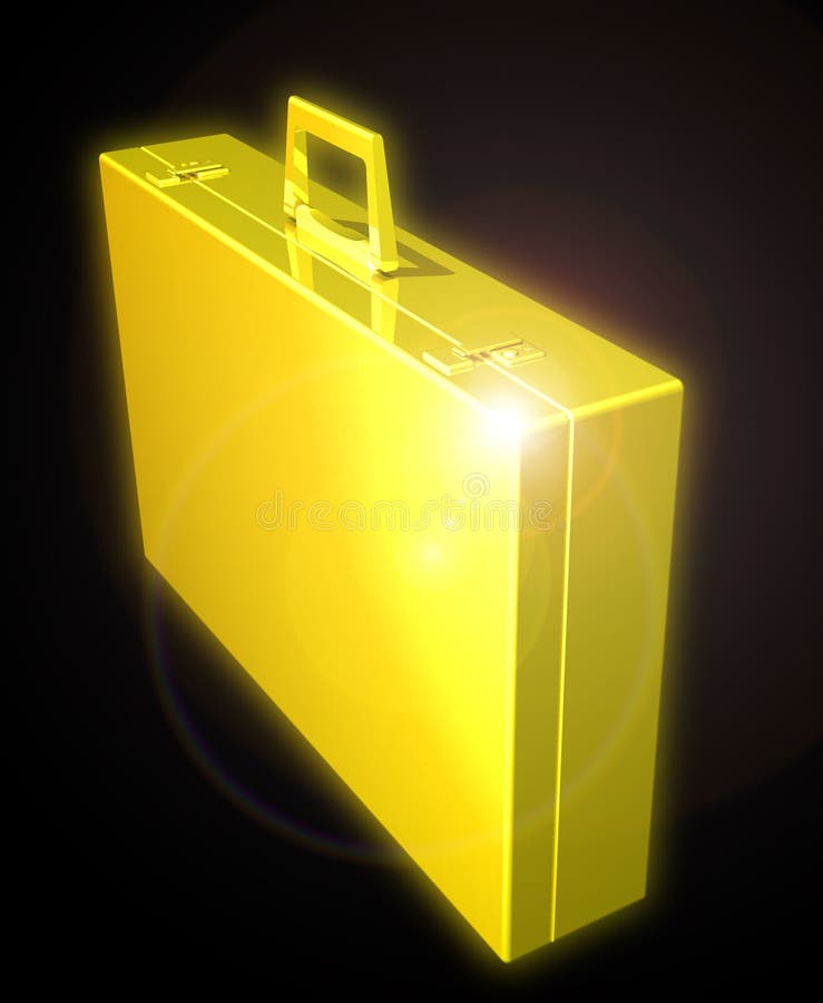 Golden business briefcase stock image. Image of briefcase 13112085
