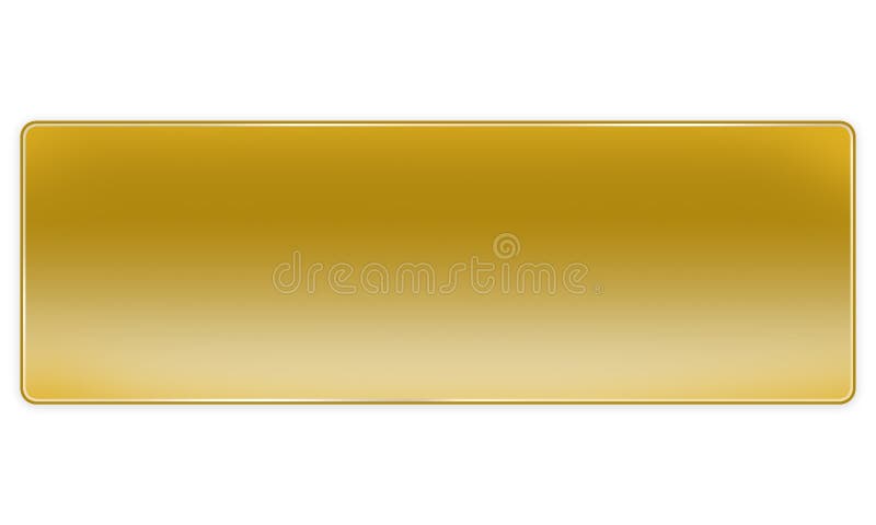 Golden button blank graphic element template on white background royalty free illustration.