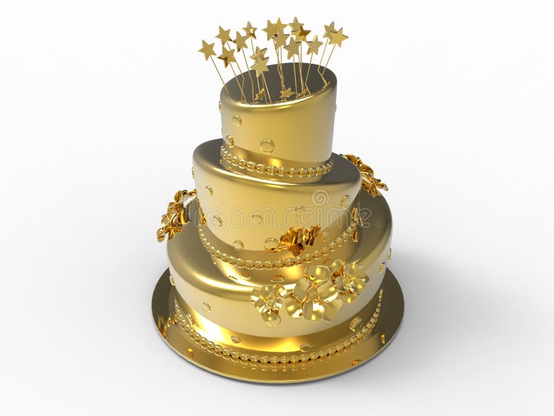 Golden cake illustration