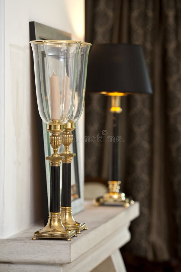 Golden Candle Holders stock image. Image of candlestick 80997799