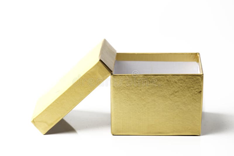 Golden cardboard box stock image. Image of gift, christmas 62750853