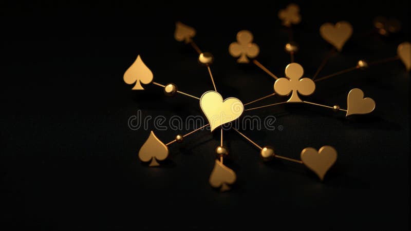 Golden carte de joc Suit simboluri de design stock image
