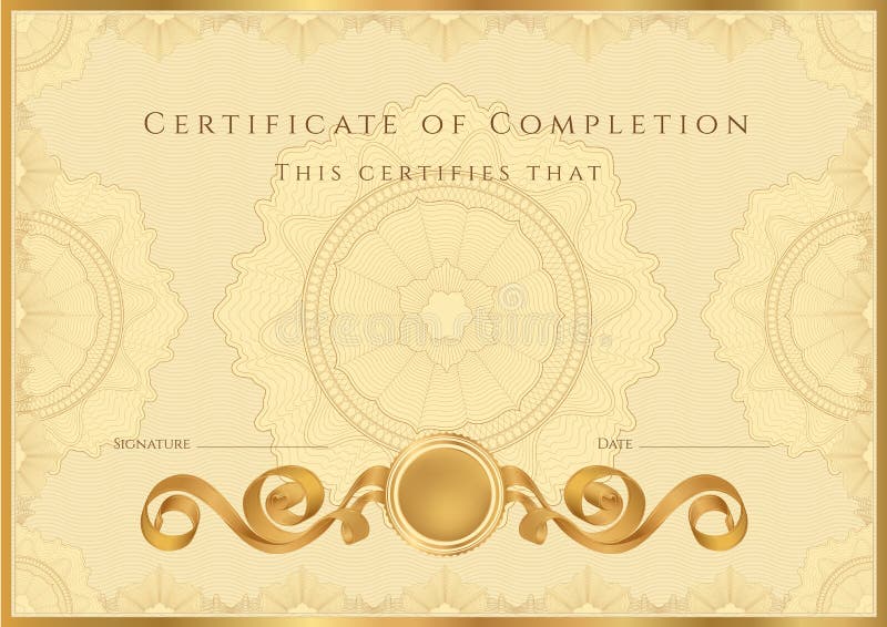 Golden Certificate / Diploma background (template)