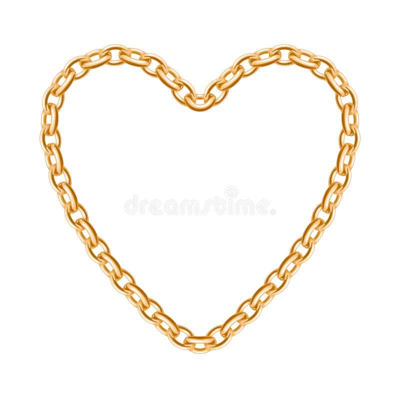 Golden chain - heart frame royalty free illustration