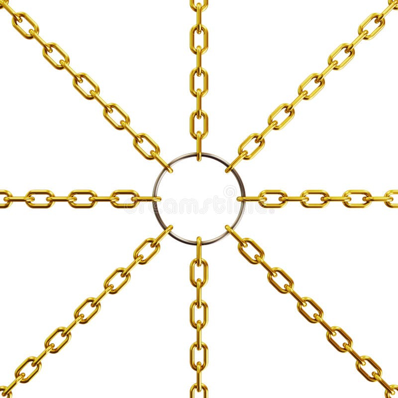 Golden chain on white background