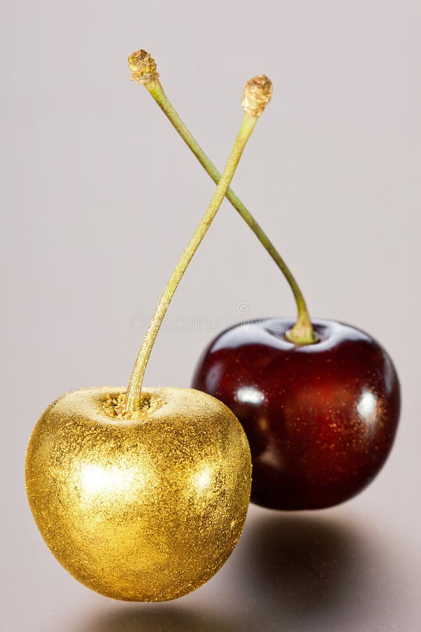 Gold cherries stock image. Image of glamorous, gold, glamour 984345