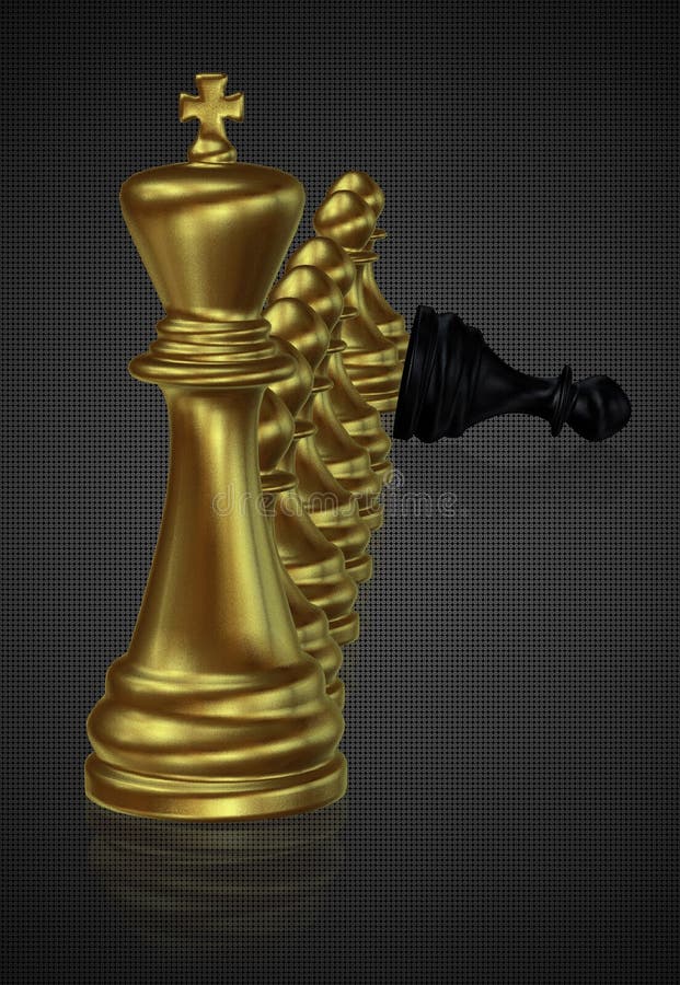 Golden Chess King Defeated Black King Pawns Wallpaper White