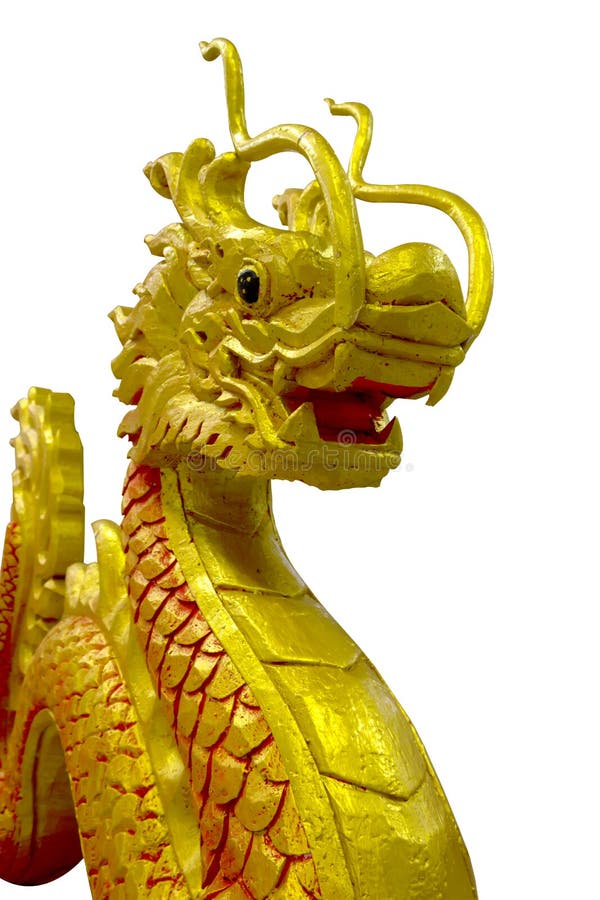 Golden Chinese Dragon on Isolate Background Stock Photo - Image of ...