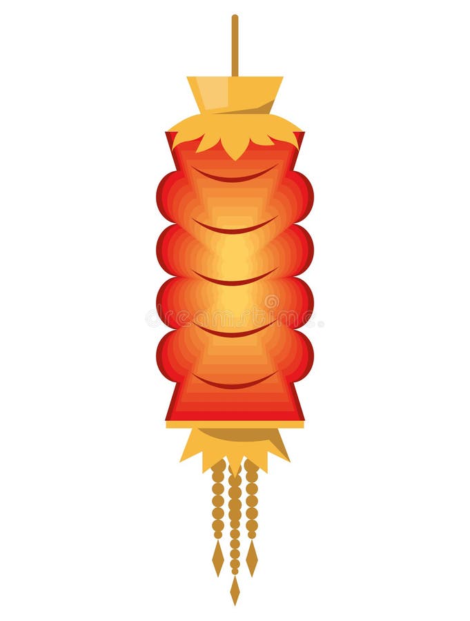 Golden chinese lantern stock vector. Illustration of carnival 240542724