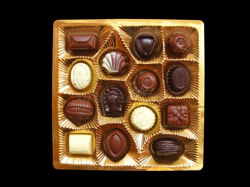 Golden chocolate box