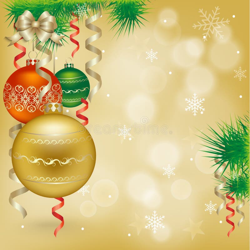 Golden Christmas Background Stock Vector - Illustration of noel, space ...