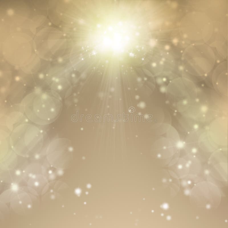 Golden Christmas Background. Holiday Abstract Background. Blurred Bokeh royalty free illustration