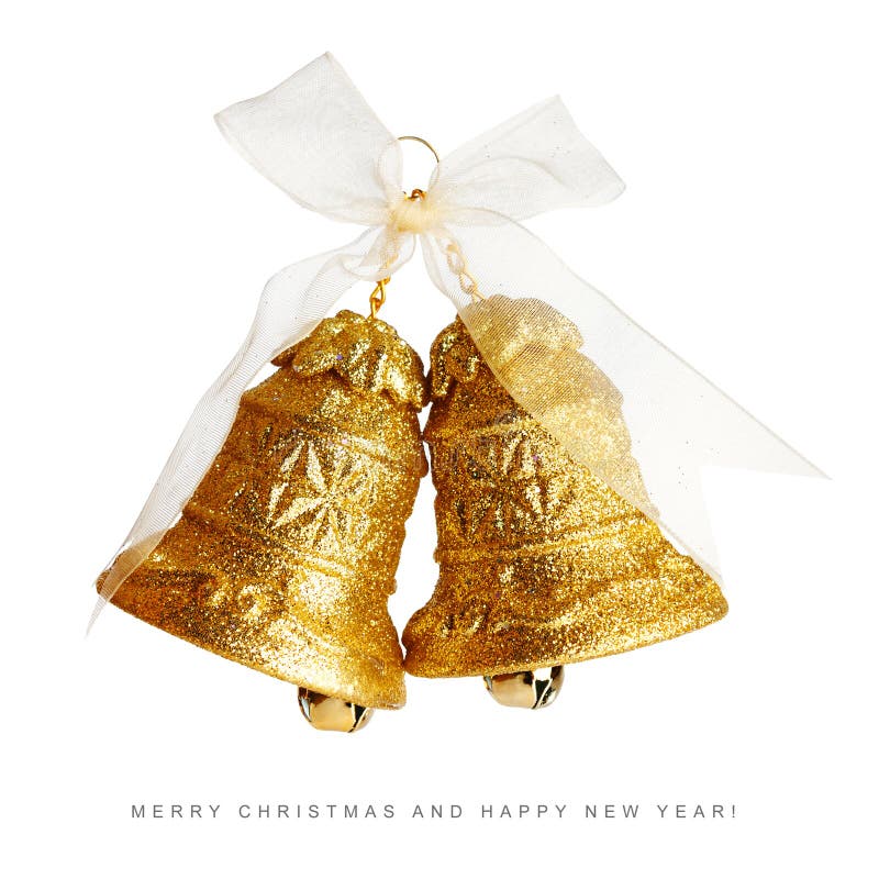 Golden christmas bells stock image. Image of festive 27456605