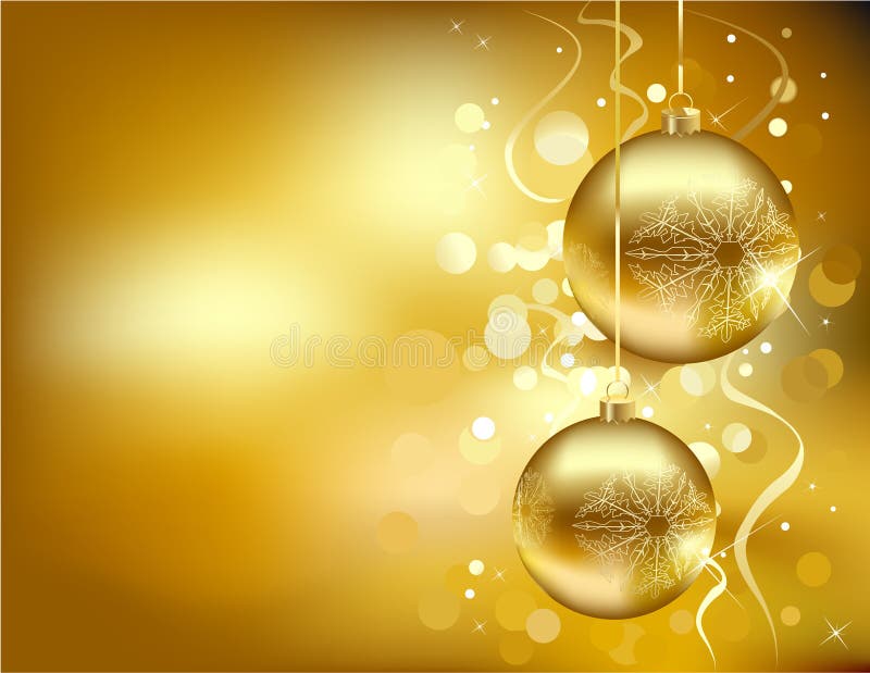 Zlaté Vánoční dekorace pozadí 