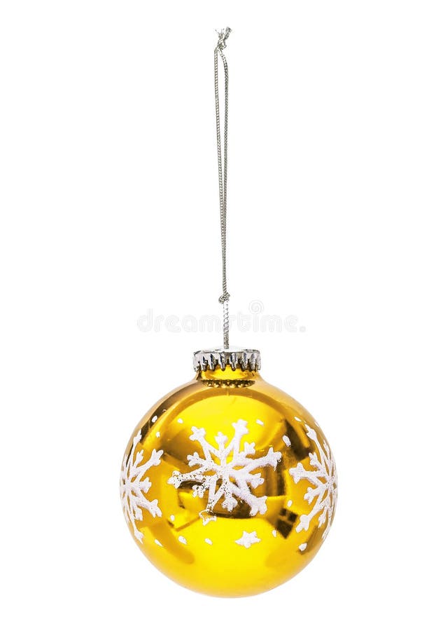 Golden Christmas Hanging Sphere With Decoration Stock Photo - Image of ...