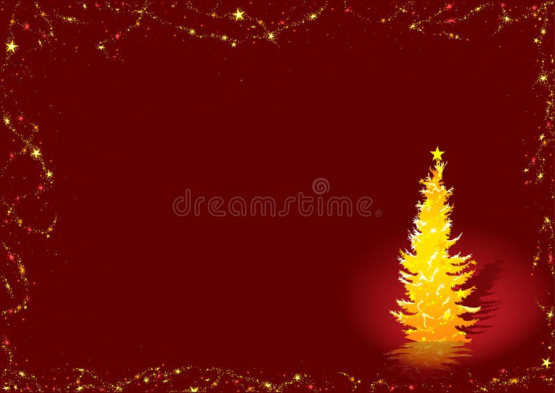 Golden Christmas Tree stock illustration Golden Christmas Tree stock illustration