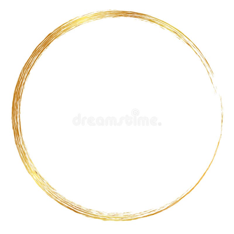 Golden circle crayon frame vector illustration