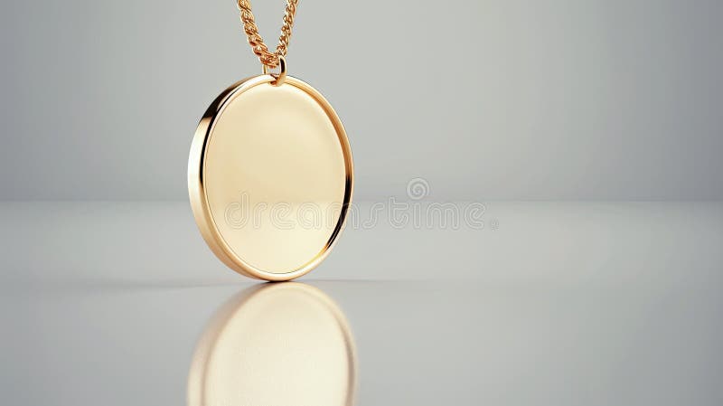 Golden Circle Pendant Reflects Light vector illustration