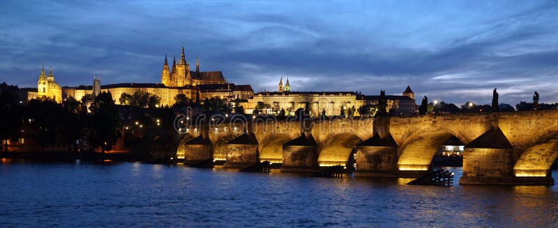 Golden city Prague by night