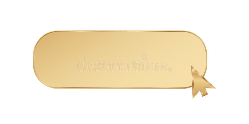 Golden click cursor button. stock illustration