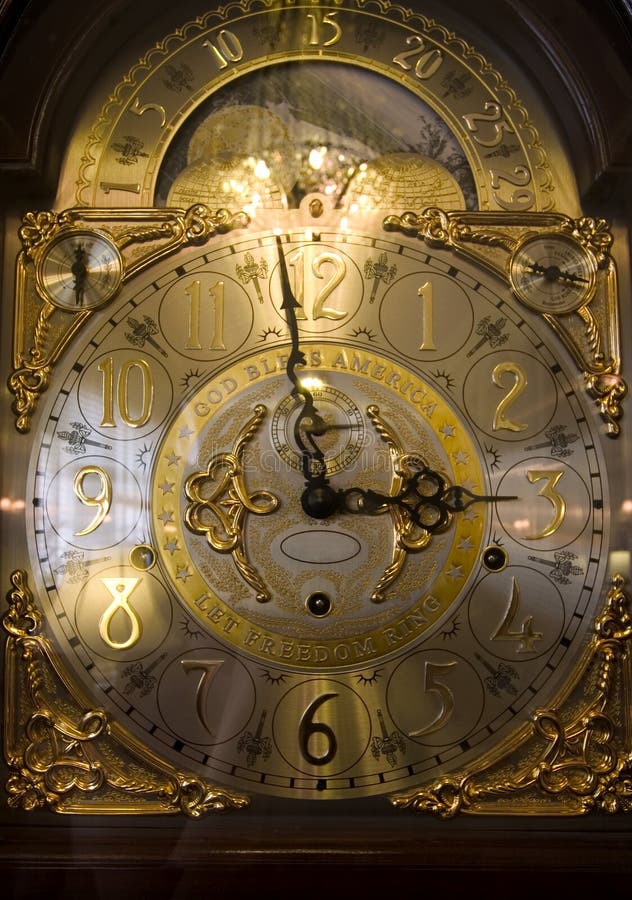 Golden Clock stock photo. Image of technology, minute - 5048340