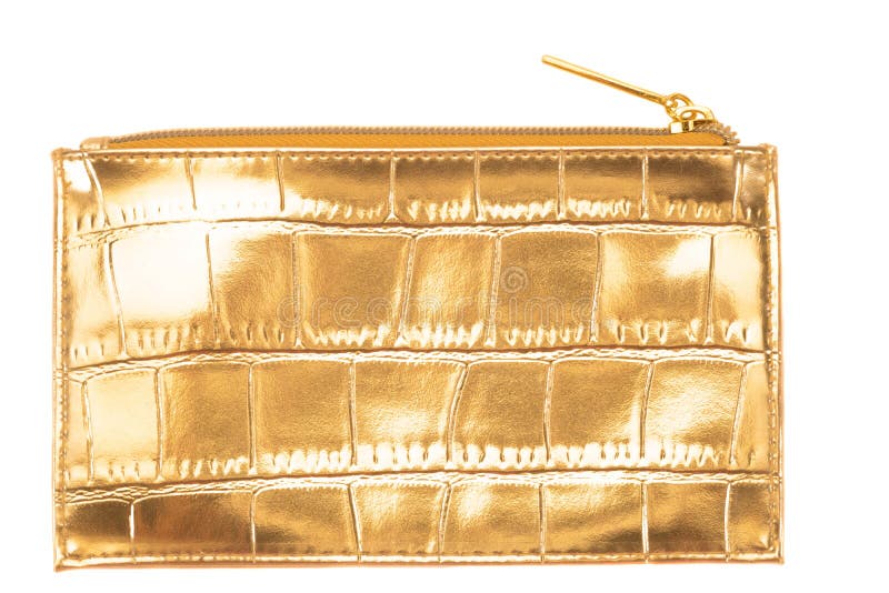 Golden Clutch, Closeup, on a White Background Stock Image Image of