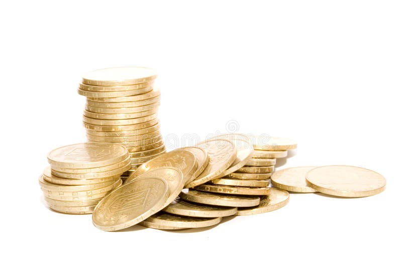 Golden coins royalty free stock photos