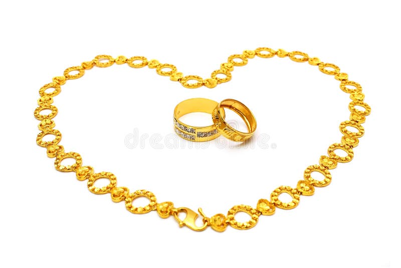 Golden Couple Ring and Necklace