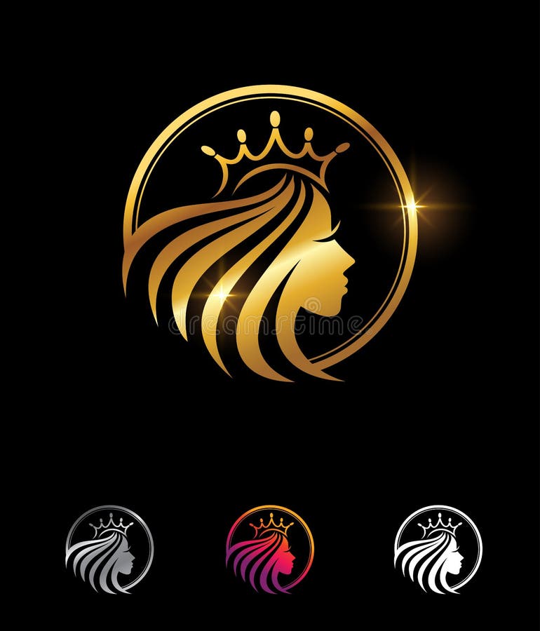 Golden Crown and Beauty Vector Sign Stock Vector - Illustration of golden,  majestic: 226885095