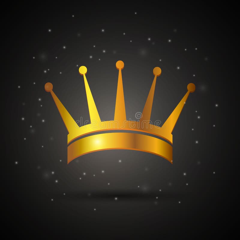 Golden Crown on a Black Background Stock Illustration Illustration of