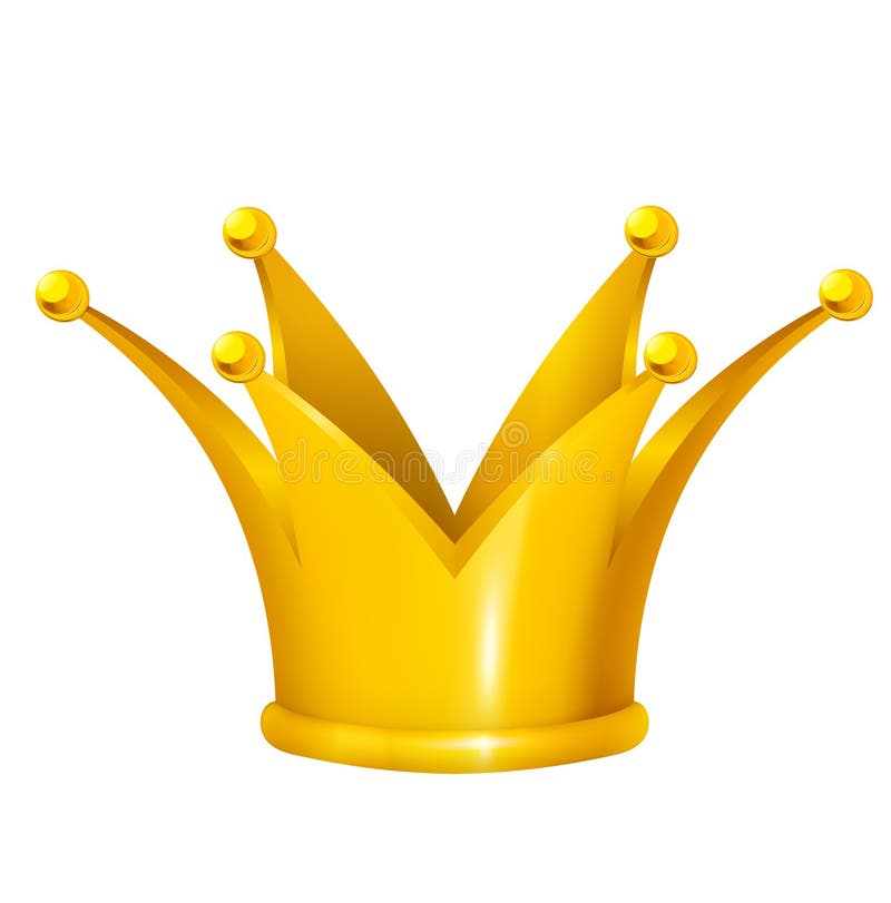 Golden crown in format on white background