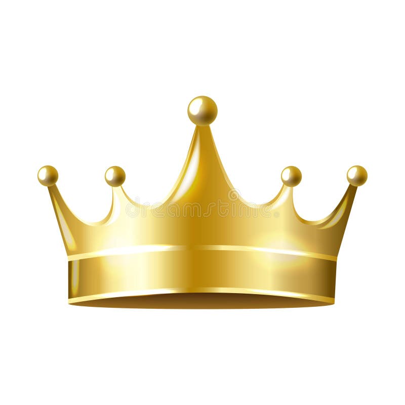 Golden Crown Isolated White Background Stock Vector - Illustration of ...