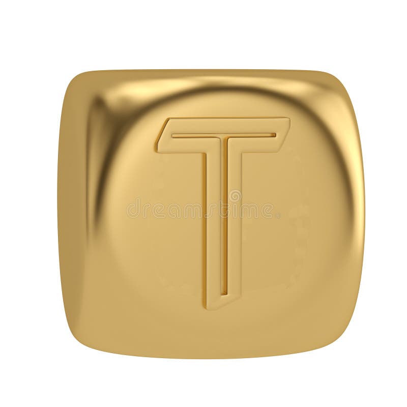 Golden cube alphabet isolated on white background 3D illustration stock illustration Golden cube alphabet isolated on white background 3D illustration stock illustration