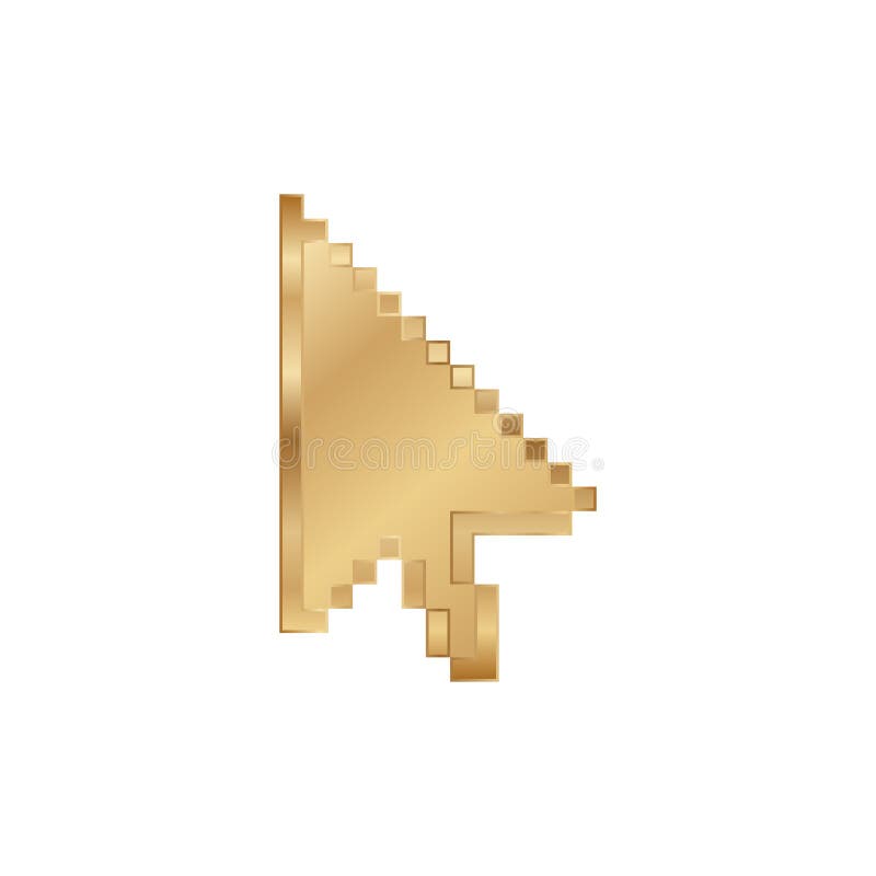 Golden cursor for computer. vector illustration