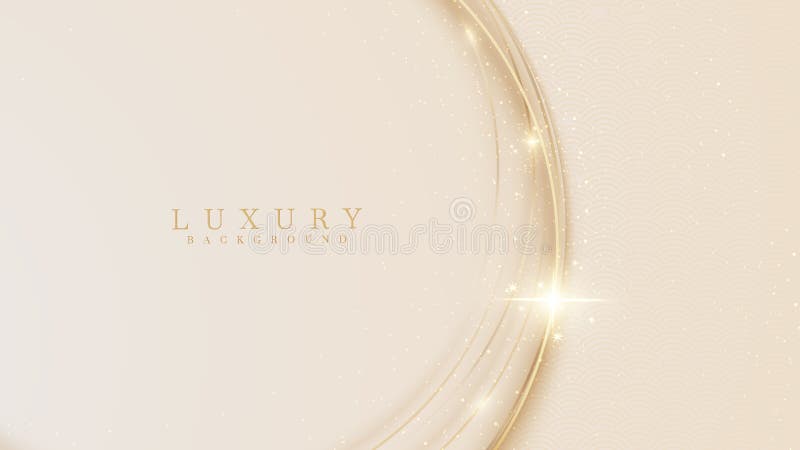 Golden Curve Luxury Concept on Cream Background. Stock Vector -  Illustration of frame, backdrop: 211419342