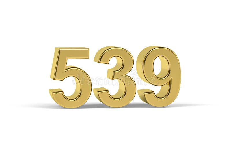 Golden 3d Number 539 Year 539 Isolated On White Background Stock golden-3d-number-539-year-539-isolated-on-white-background-stock