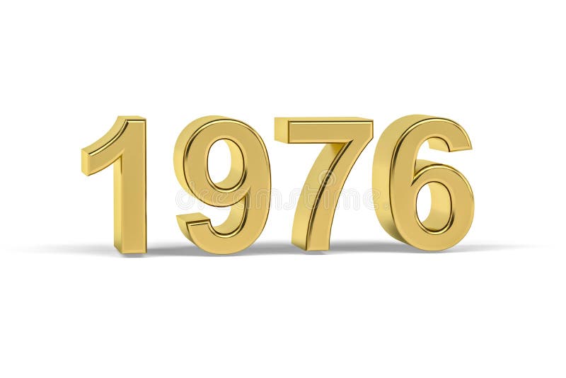 Golden 3d Number 1976 - Year 1976 Isolated on White Background ...