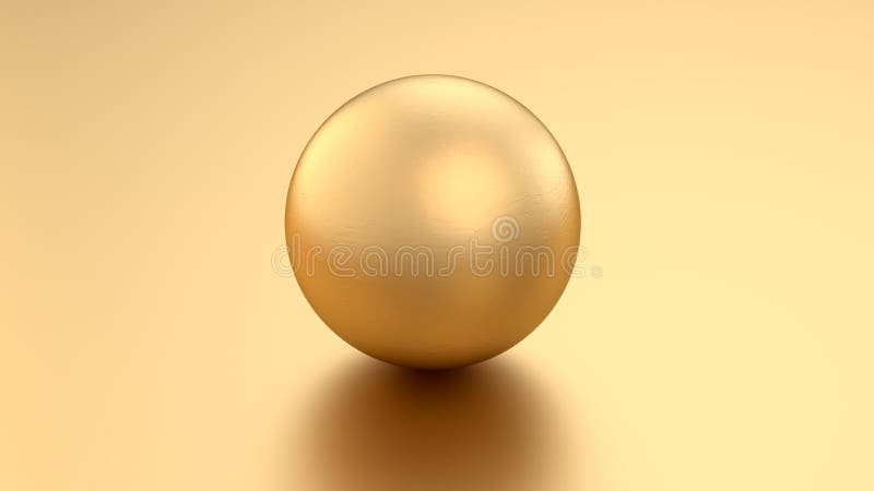 Golden 3d render sphere balls on metal background with reflection. Modern luxury design element for banner sale design