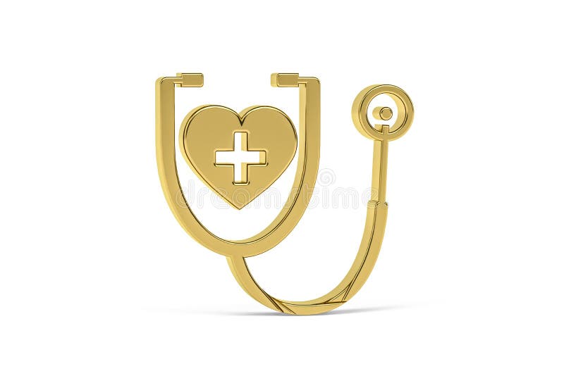 Golden stethoscope icon stock vector. Illustration of emergency 170303342