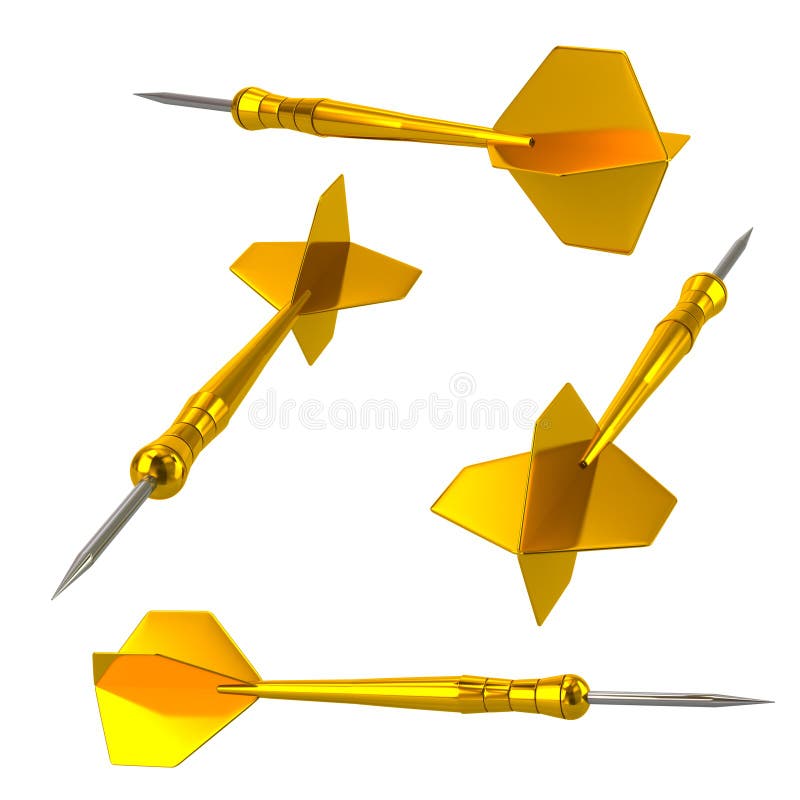bekæmpe Desperat Pioner Golden Darts Arrows 3d Illustration Stock Illustration - Illustration of  shot, isolated: 115022747