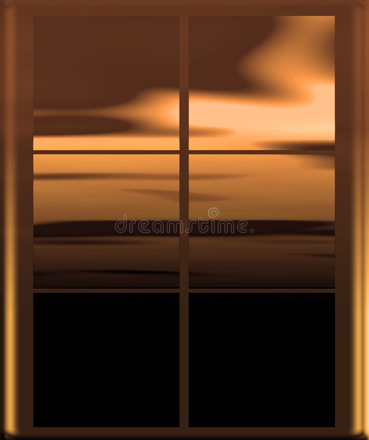 Abstract design of golden day through window.