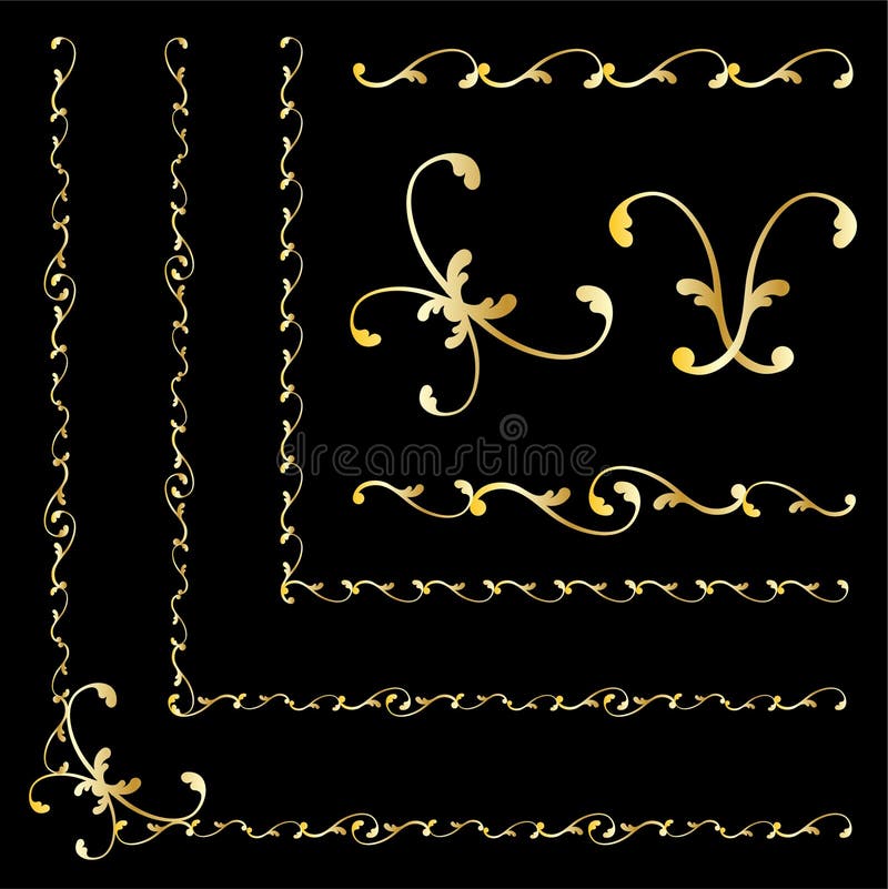 Golden decorative design elements