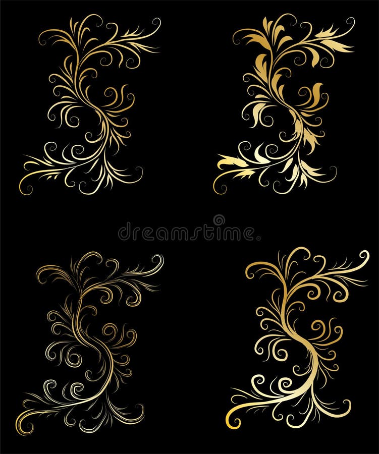 Golden decorative design elements