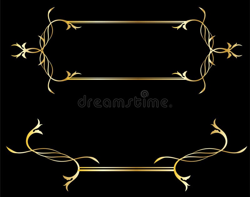 Golden decorative design elements