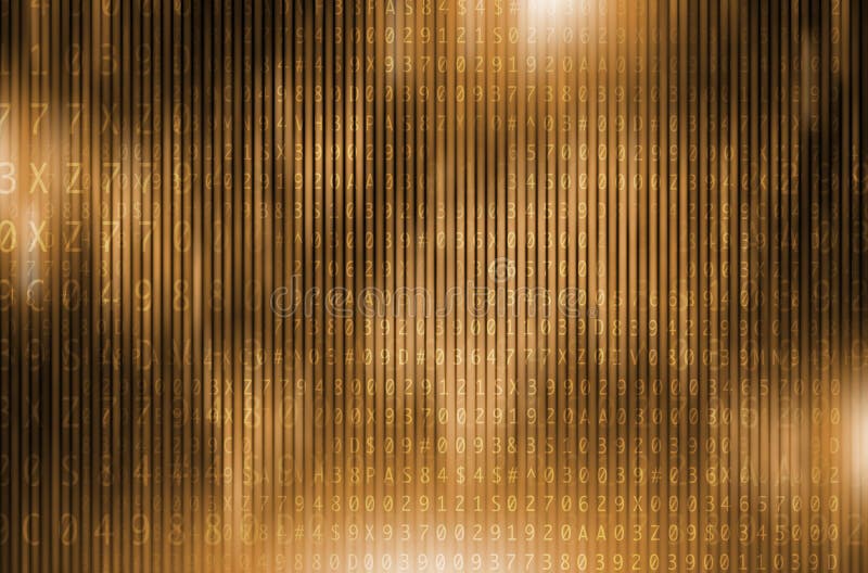 Golden Digital Encryption royalty free stock photos