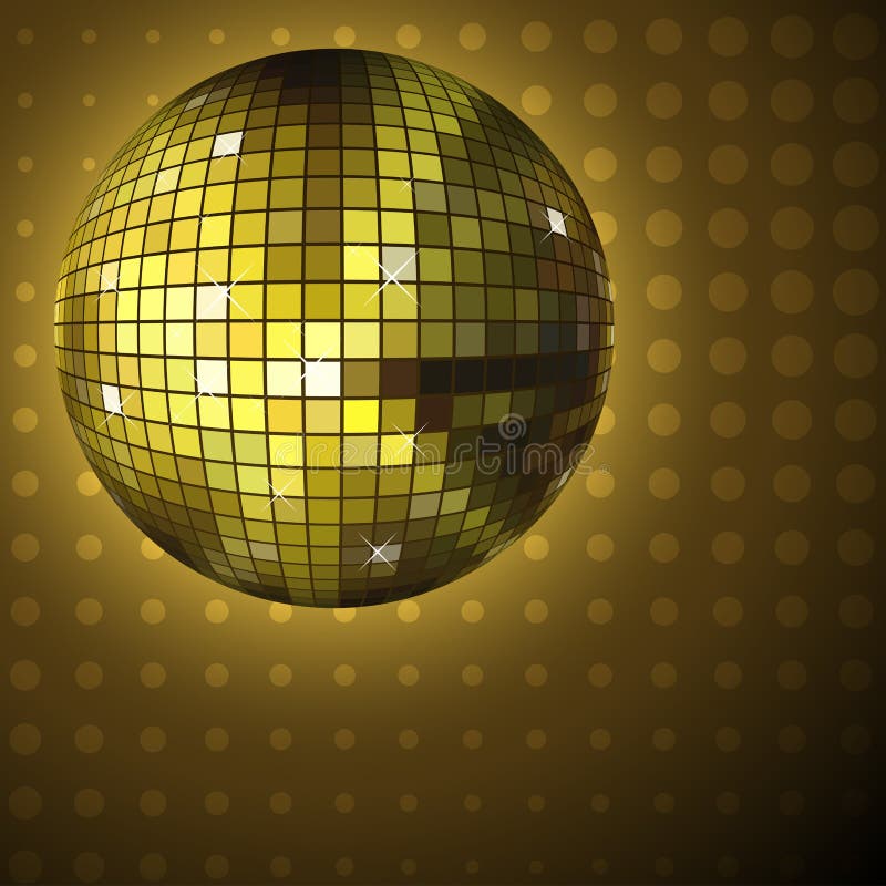 Golden disco ball stock illustration Golden disco ball stock illustration